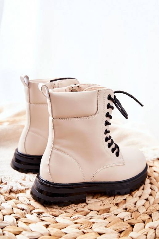 Classic Children's Zipper Boots Beige Clarika Classic Children's Zipper Boots Beige Clarika