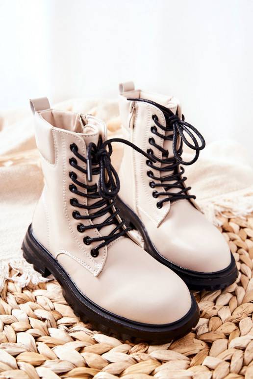 Classic Children's Zipper Boots Beige Clarika Classic Children's Zipper Boots Beige Clarika