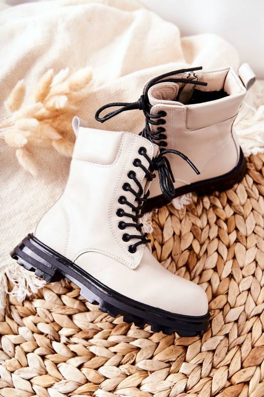 Classic Children's Zipper Boots Beige Clarika Classic Children's Zipper Boots Beige Clarika