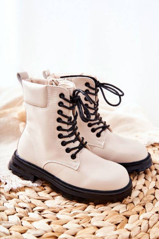 Classic Children's Zipper Boots Beige Clarika Classic Children's Zipper Boots Beige Clarika