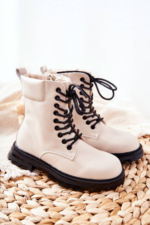 Classic Children's Zipper Boots Beige Clarika