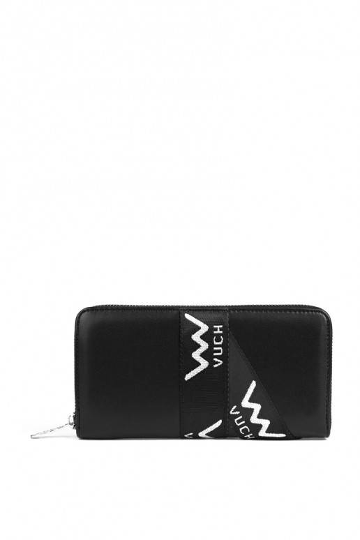 Leather Zip Wallet Black Mille