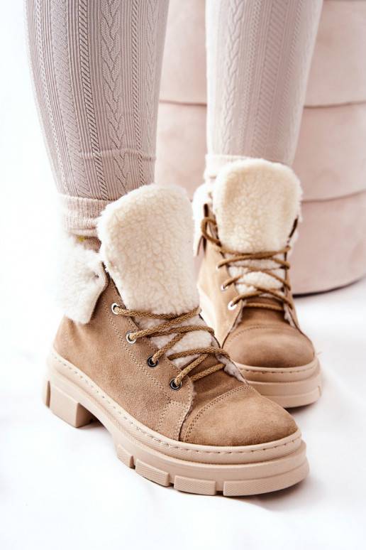Boots Trainers Warmed Tied Beige Karley
