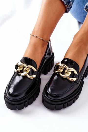 Women's Brogues Loafers Leather Black Laura Messi 2339 2