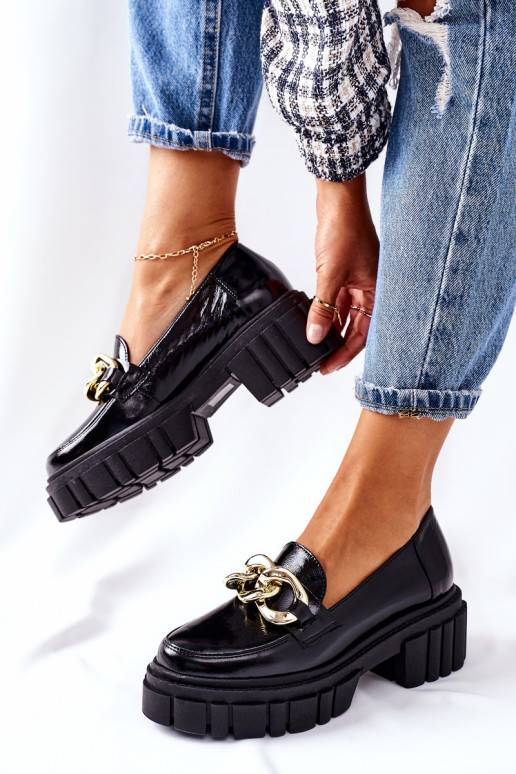 Women's Brogues Loafers Leather Black Laura Messi 2339 Women's Brogues Loafers Leather Black Laura Messi 2339