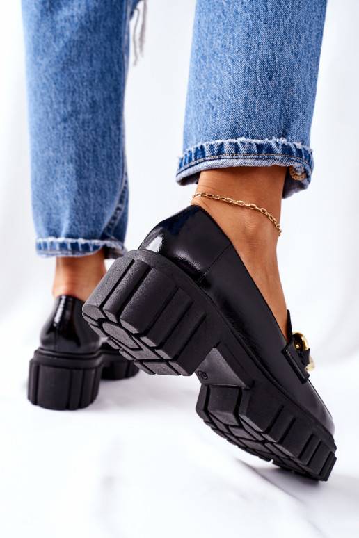 Women's Brogues Loafers Leather Black Laura Messi 2339 Women's Brogues Loafers Leather Black Laura Messi 2339