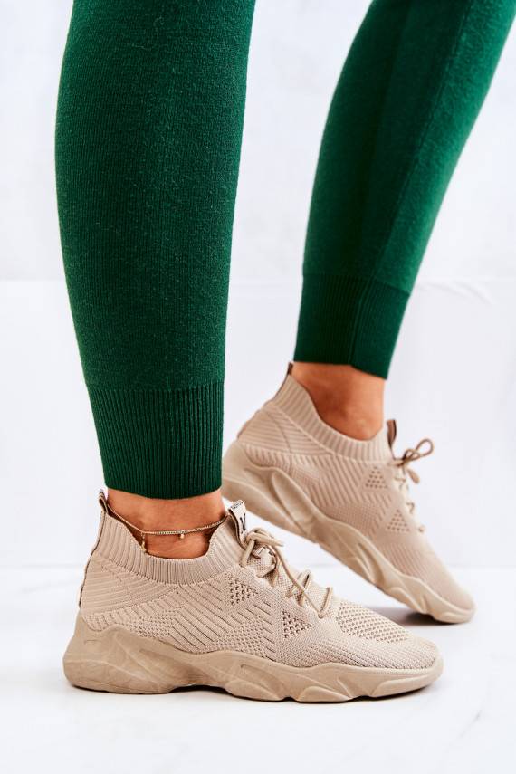 Sport Shoes Sneakers Fabric Dark Beige Nolene
