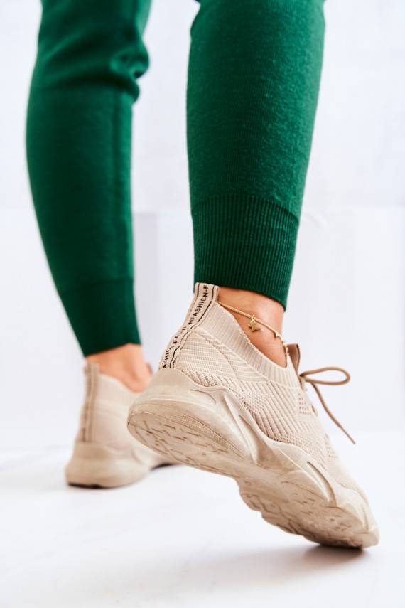 Sport Shoes Sneakers Fabric Dark Beige Nolene