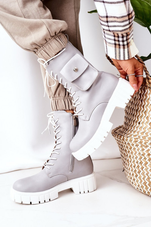 Insulated Boots With A Pocket Light Grey Awesome Insulated Boots With A Pocket Light Grey Awesome