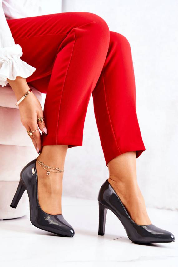 Women s Pumps Varnished Sergio Leone Dark grey Campbell