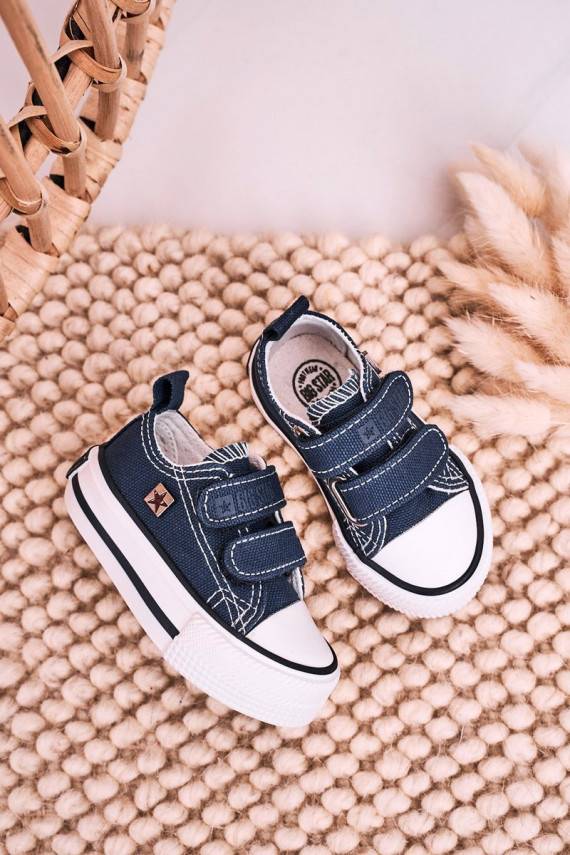 Children's Velcro Sneakers BIG STAR HH374097 Navy Blue