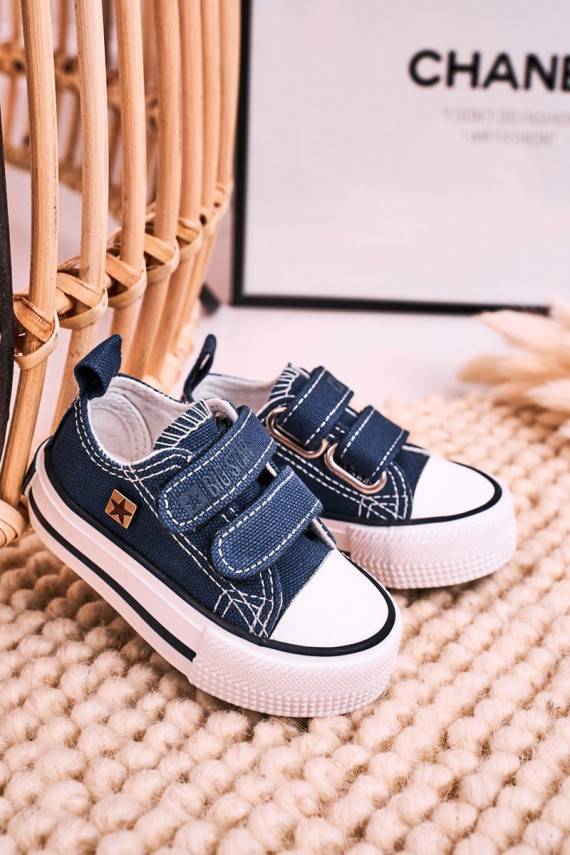 Children's Velcro Sneakers BIG STAR HH374097 Navy Blue