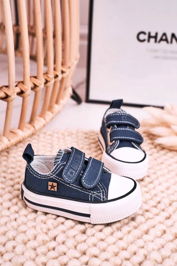Children's Velcro Sneakers BIG STAR HH374097 Navy Blue