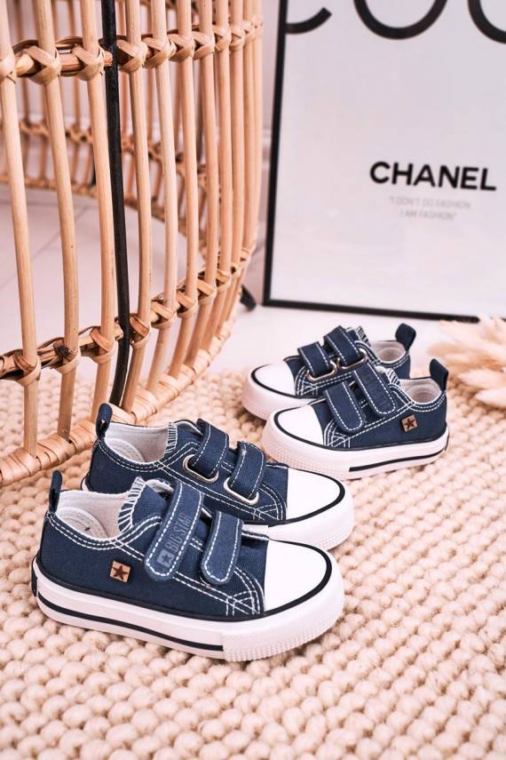 Children's Velcro Sneakers BIG STAR HH374097 Navy Blue