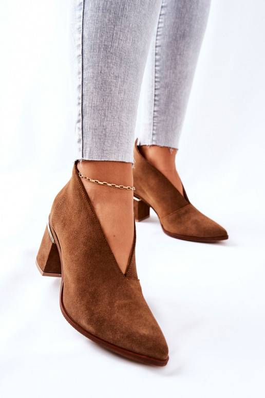 Heeled Leather Boots Laura Messi Brown 2344