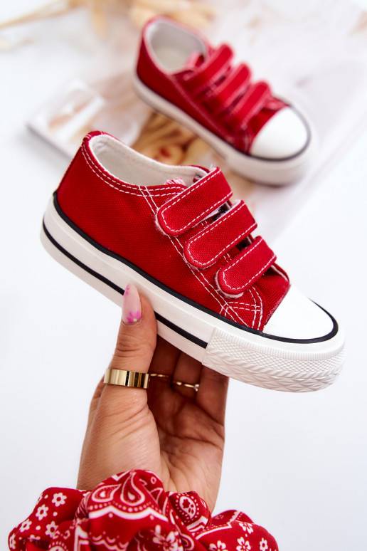 Children's Sneakers With Velcro Red Bernie