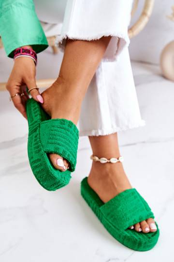 Slippers On The Platform Green Lilly 2