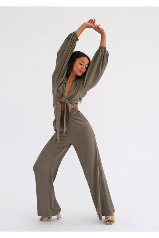 Kamari - Khaki wide pants