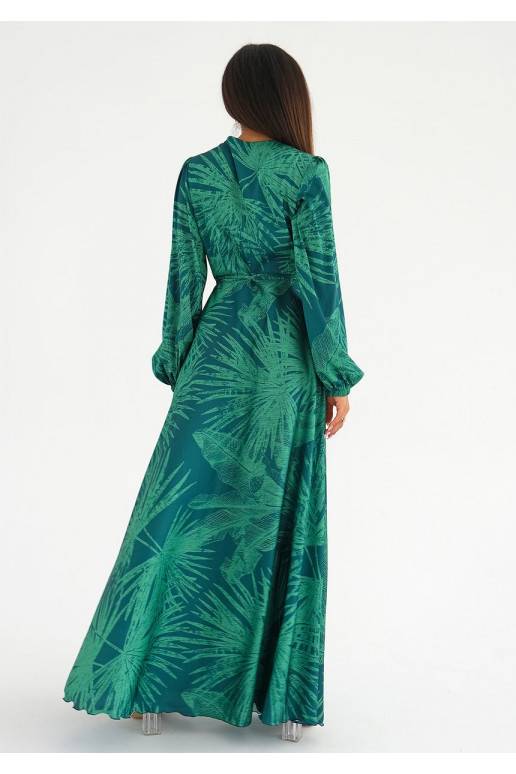 Palm leaf wrap dress outlet