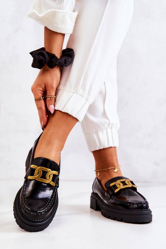 Laquered Loafers With Decoration La.Fi Black Laurene