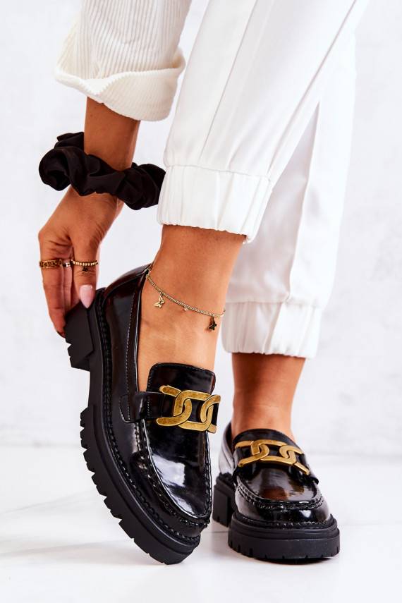 Laquered Loafers With Decoration La.Fi Black Laurene