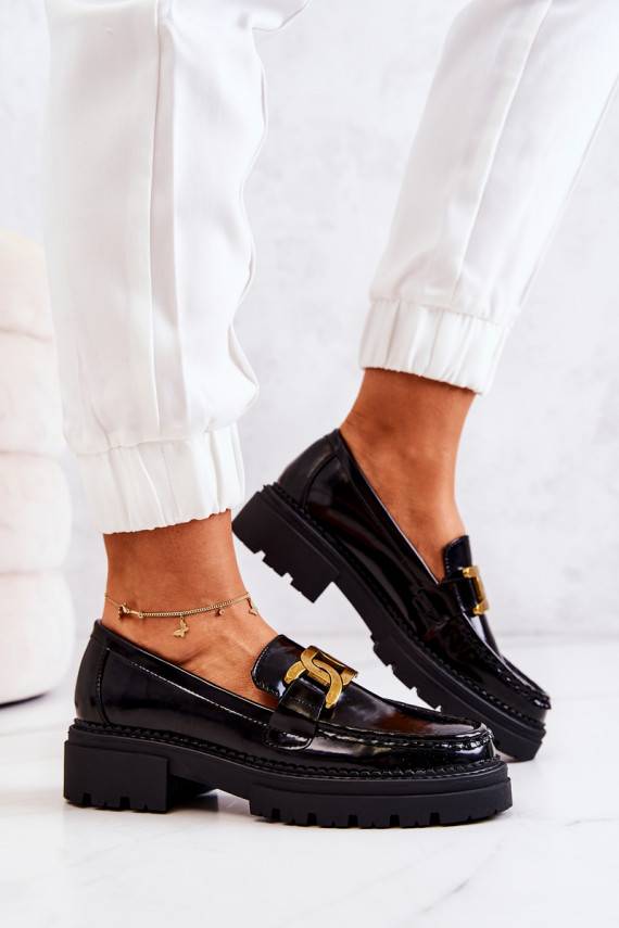 Laquered Loafers With Decoration La.Fi Black Laurene