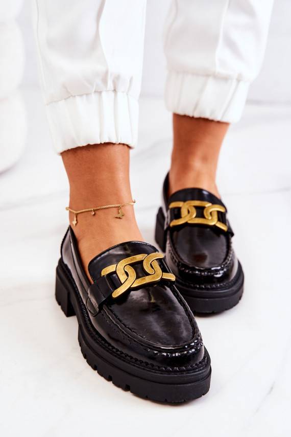 Laquered Loafers With Decoration La.Fi Black Laurene
