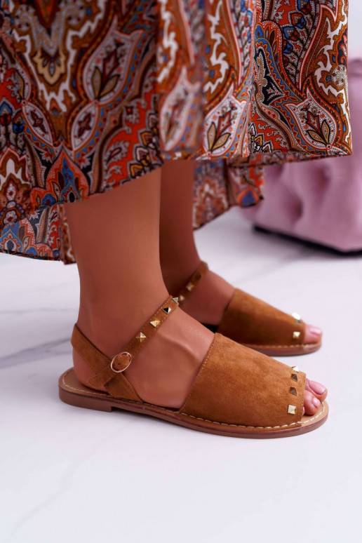 Women's Sandals Lu Boo Camel Suede Silena 