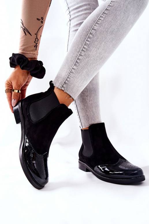 Leather Slip-on Boots Laura Messi Black 2096 Leather Slip-on Boots Laura Messi Black 2096