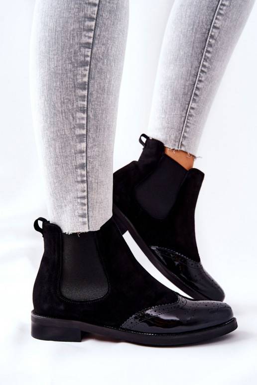 Leather Slip-on Boots Laura Messi Black 2096 Leather Slip-on Boots Laura Messi Black 2096