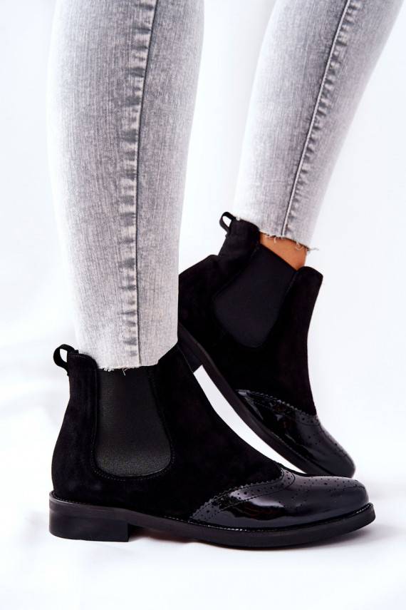 Leather Slip-on Boots Laura Messi Black 2096