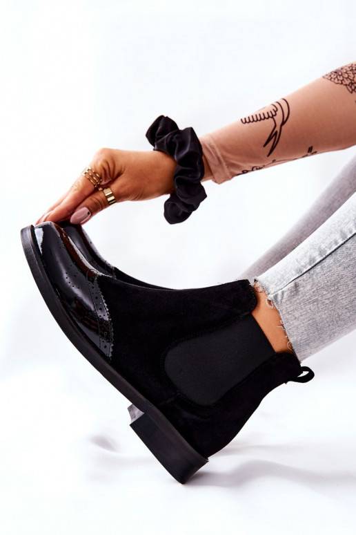 Leather Slip-on Boots Laura Messi Black 2096 Leather Slip-on Boots Laura Messi Black 2096