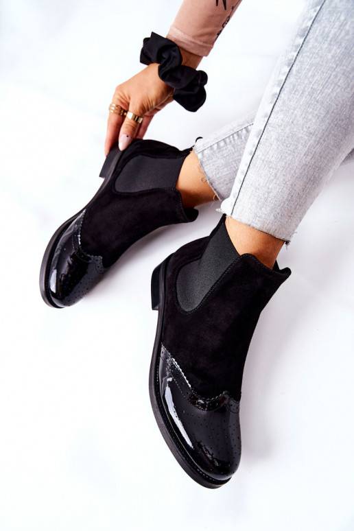 Leather Slip-on Boots Laura Messi Black 2096 Leather Slip-on Boots Laura Messi Black 2096