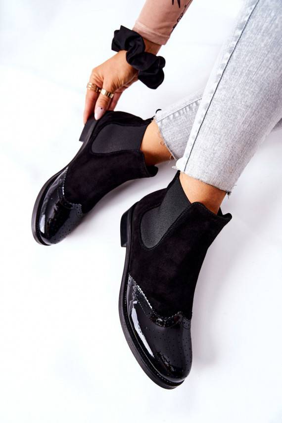 Leather Slip-on Boots Laura Messi Black 2096