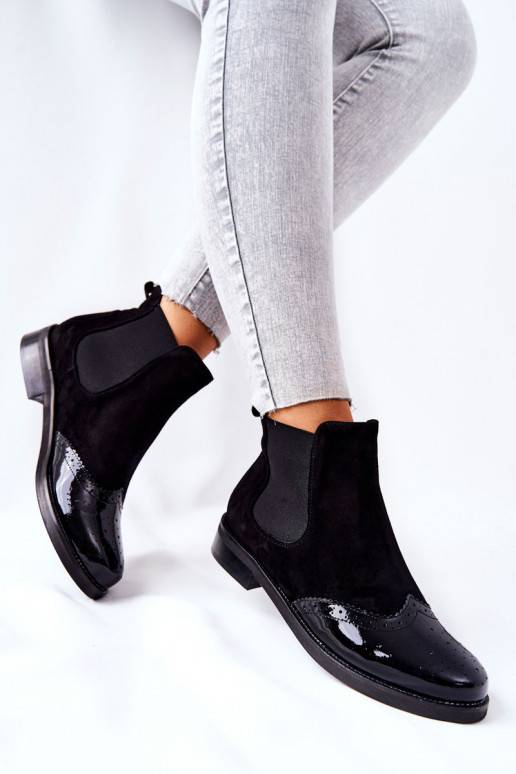 Leather Slip-on Boots Laura Messi Black 2096
