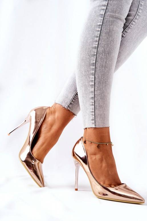 Elegant Mirror Stilettos Pink Gold Adrinnah