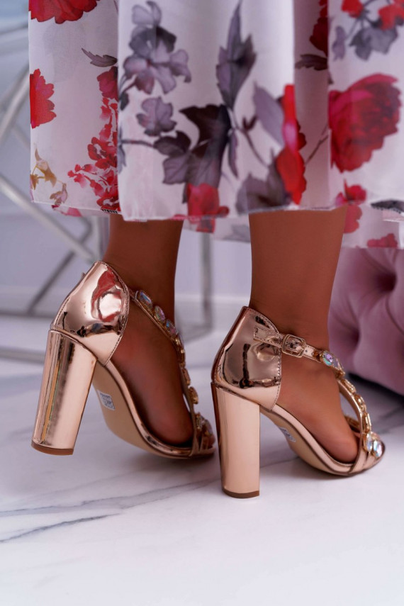Women's Lu Boo high heel sandals in rose gold Vernee