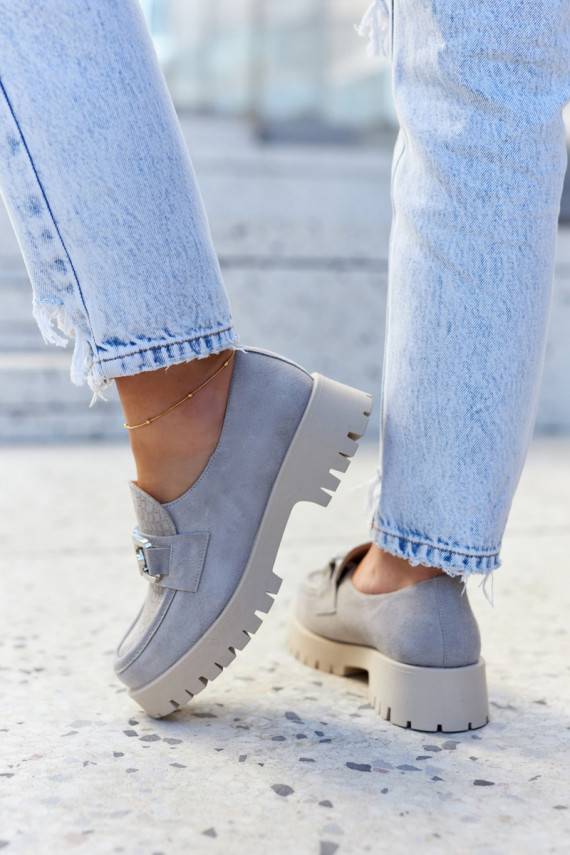Fashionable Suede Loafers Light gray Rayhan
