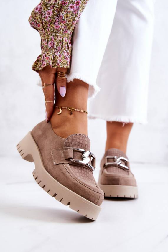 Fashionable Suede Loafers Dark beige Rayhan