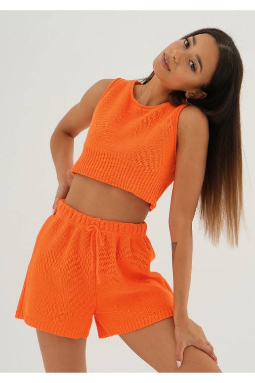 Yrsa - Short orange knitted top