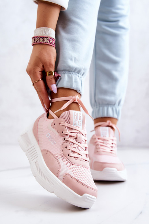 Fashionable Sneakers Sport Shoes Big Star JJ274595 Pink Fashionable Sneakers Sport Shoes Big Star JJ274595 Pink