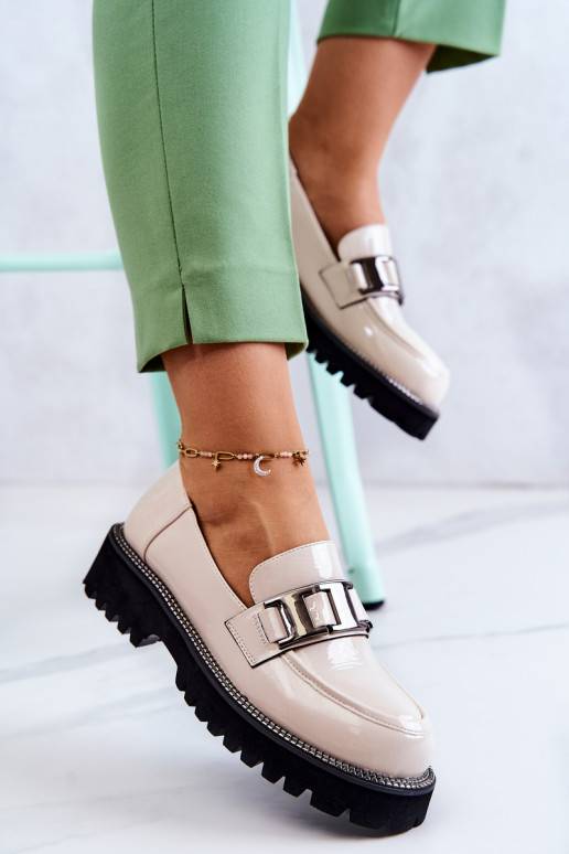 Patent Leather Shoes Light beige Corine 