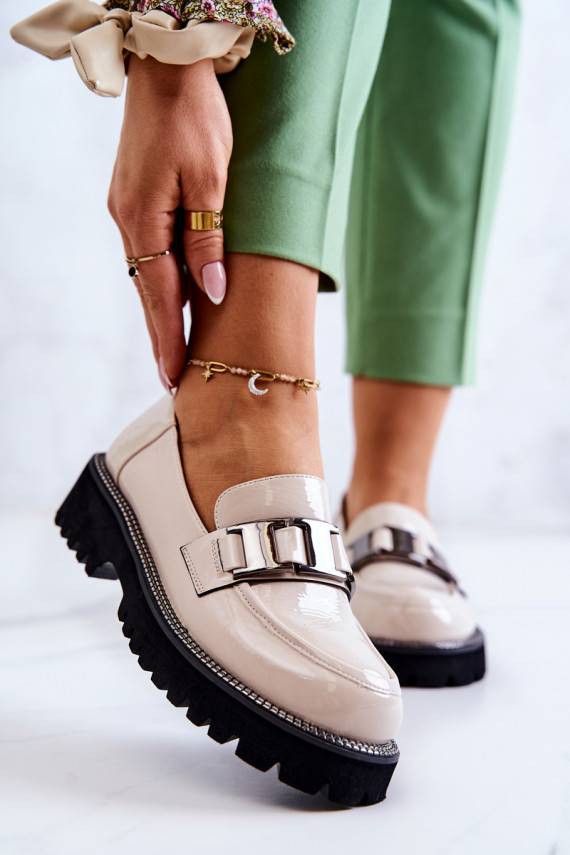 Patent Leather Shoes Light beige Corine 