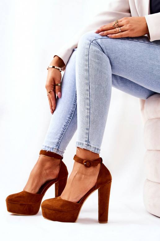 Pumps On Heel Suede Camel Netel Pumps On Heel Suede Camel Netel