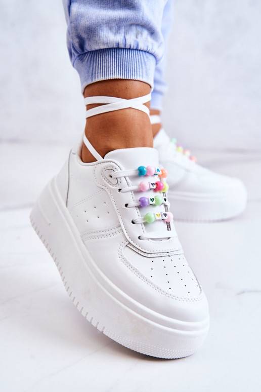 Women's Tied Sports Shoes Sneakers White Manila Women's Tied Sports Shoes Sneakers White Manila