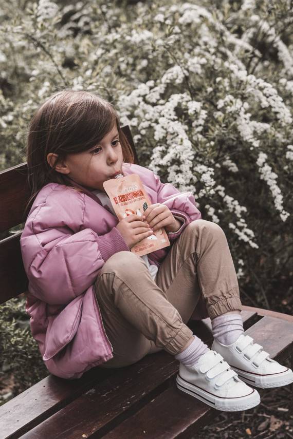 Children's Leather Sneakers With Velcro White Foster 