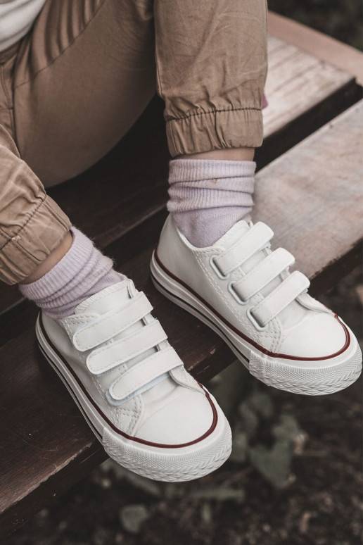 Children's Leather Sneakers With Velcro White Foster  Children's Leather Sneakers With Velcro White Foster