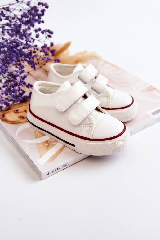 Children's Leather Sneakers With Velcro White Foster  Children's Leather Sneakers With Velcro White Foster