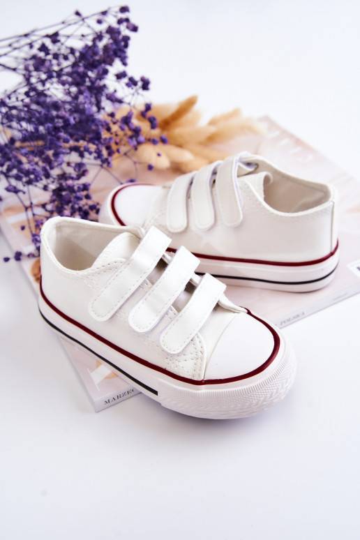 Children's Leather Sneakers With Velcro White Foster  Children's Leather Sneakers With Velcro White Foster