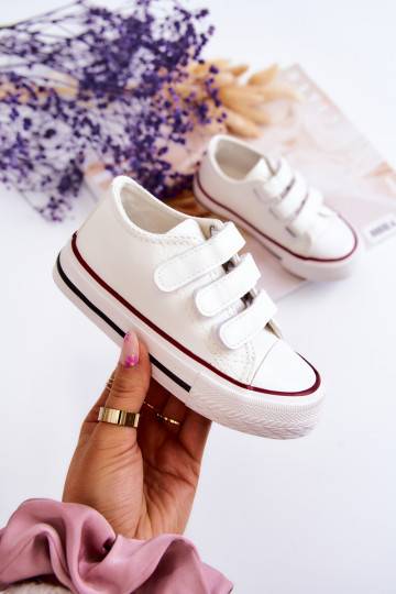 copy of Children's Leather Sneakers With Velcro White Foster